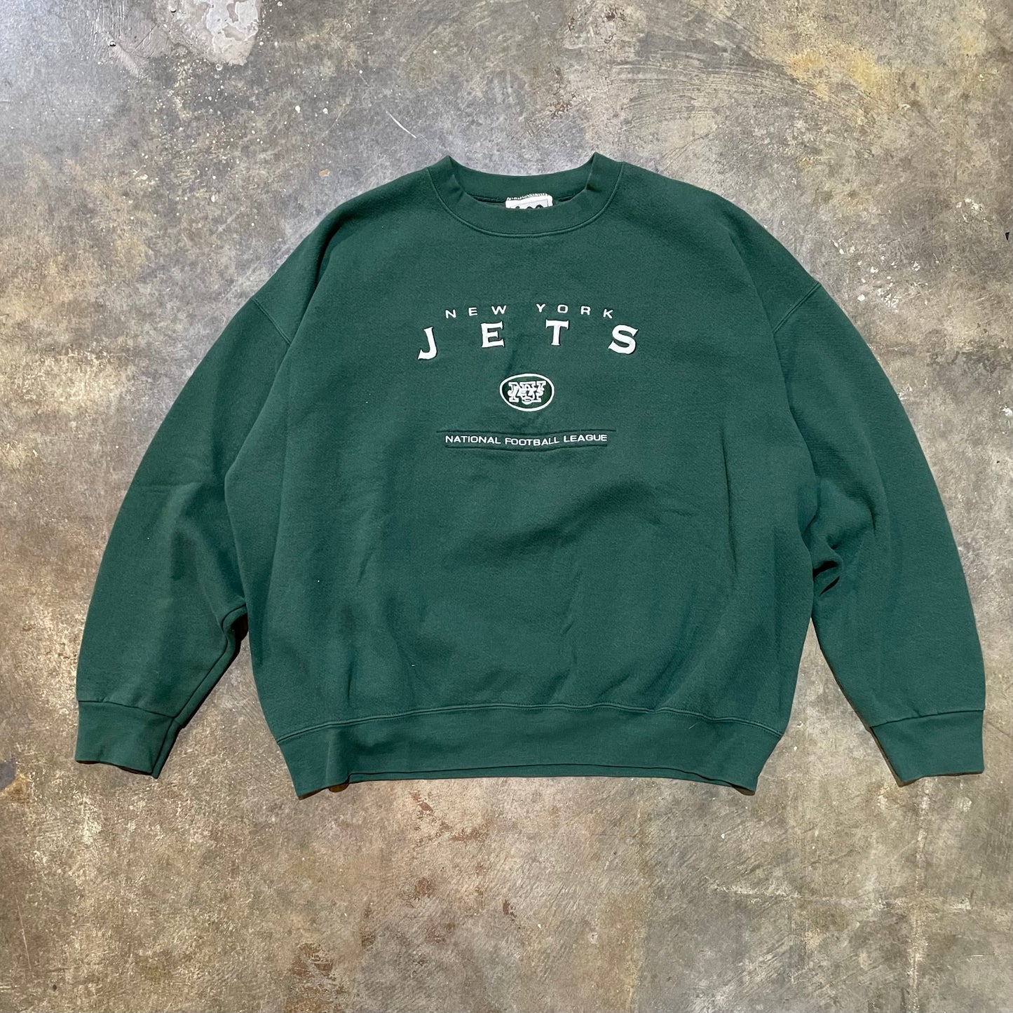 Green NY Jets Embroidered Logo Crew