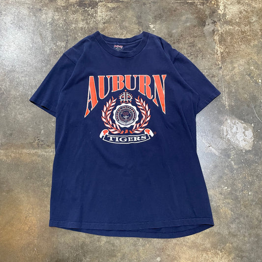 Auburn Tigers Crest Big Print Navy Tee