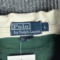 Polo by Ralph Lauren Rugby Shirt - Green/Burgundy Stripe (L)