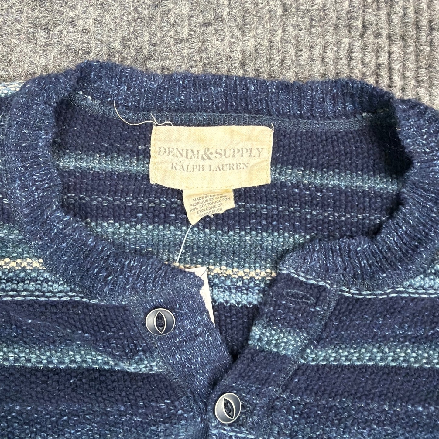 Ralph Lauren Denim & Supply Striped Henley - Navy Blue (S)