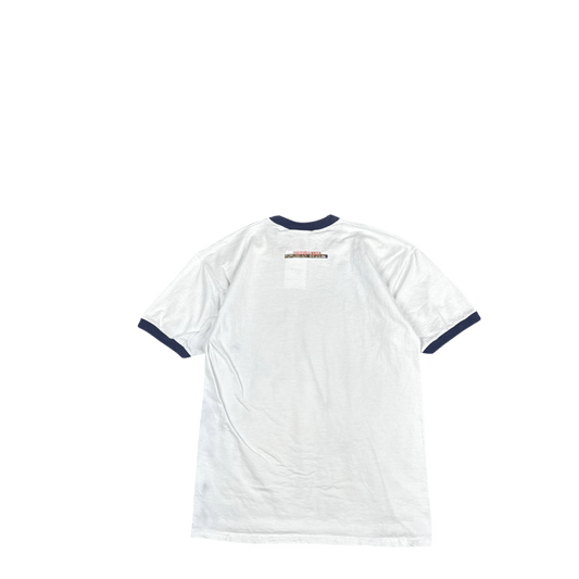 Quiksilver Graphic Ringer Tee - White with Navy (M)