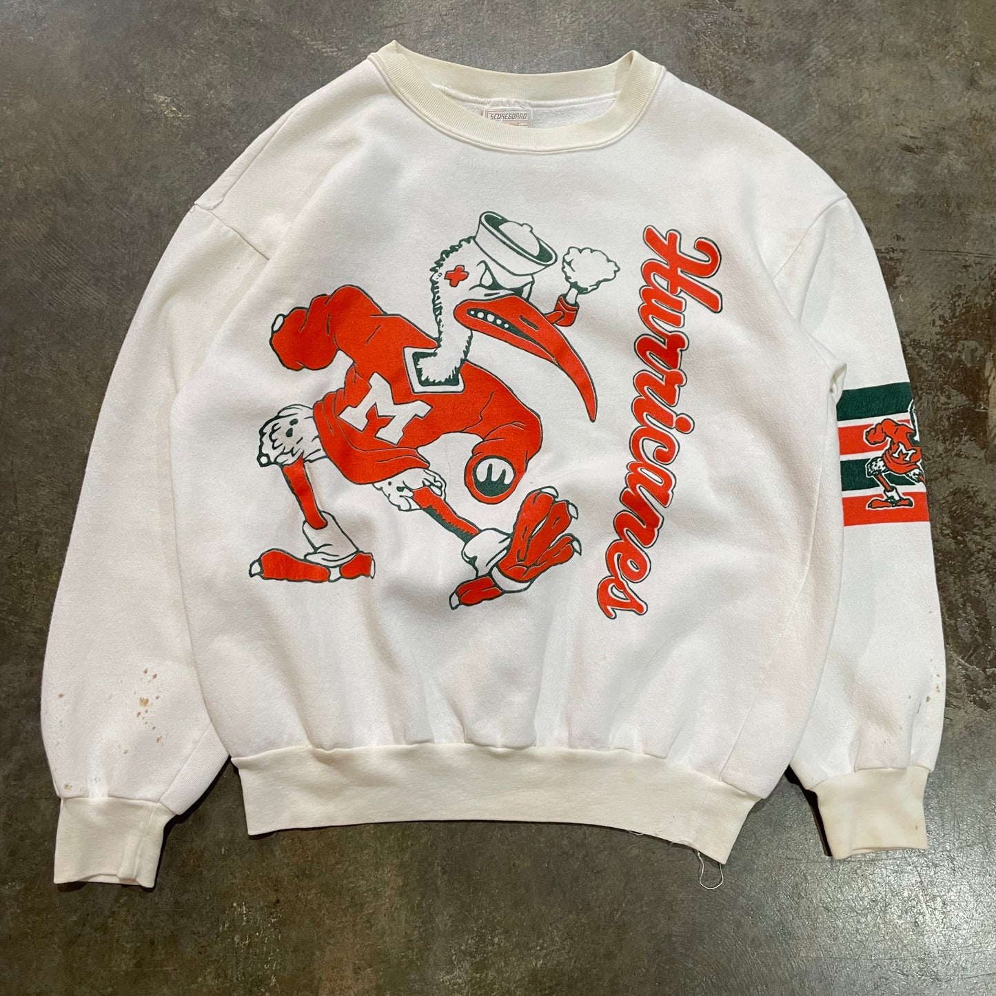 White MIami Hurricanes Scoreboard Crew