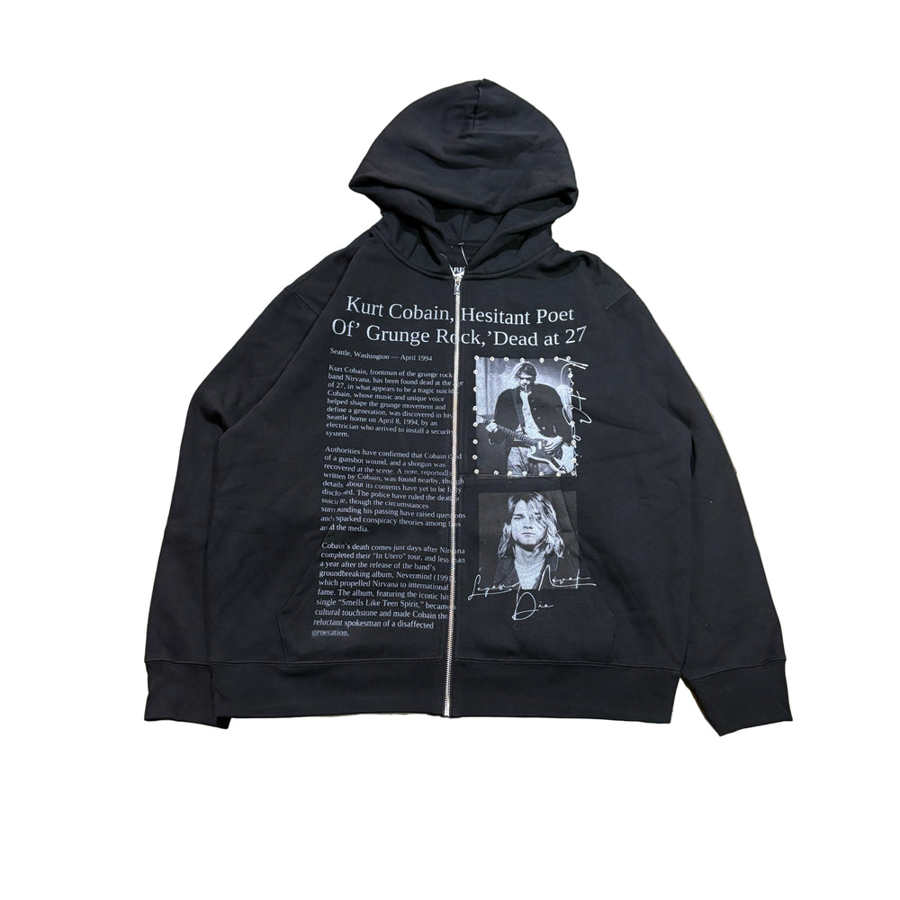 AMIS ET FLEURS Baby Boy Kurt Zip Up Hoodie Black