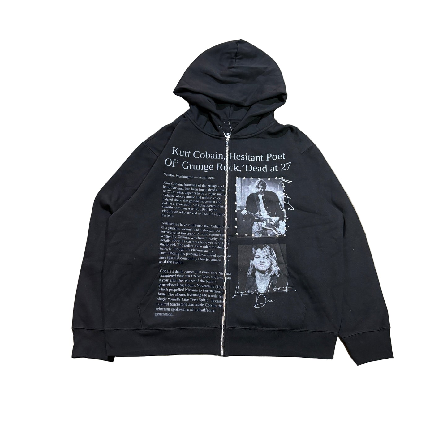 AMIS ET FLEURS Baby Boy Kurt Zip Up Hoodie Black