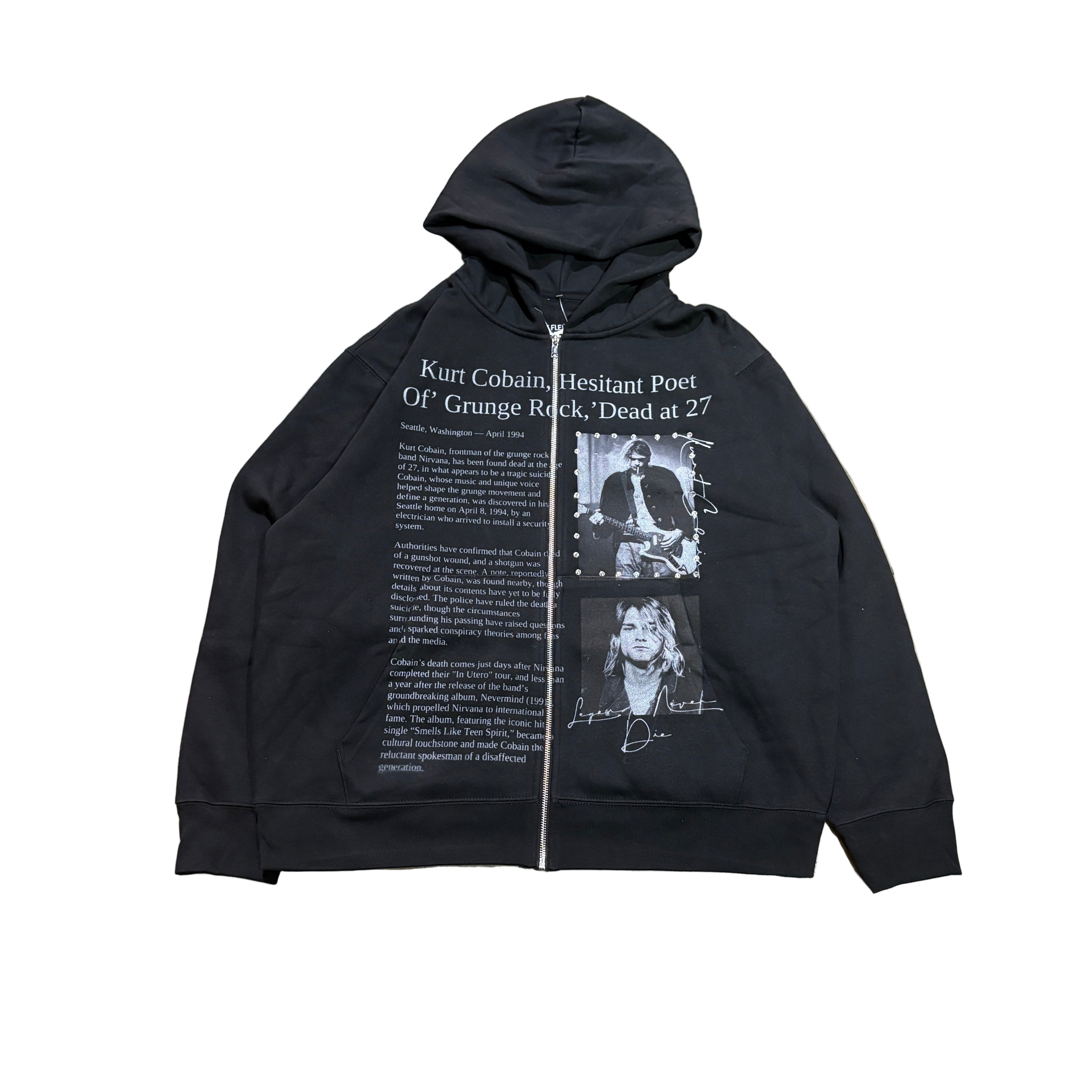 AMIS ET FLEURS Baby Boy Kurt Zip Up Hoodie Black