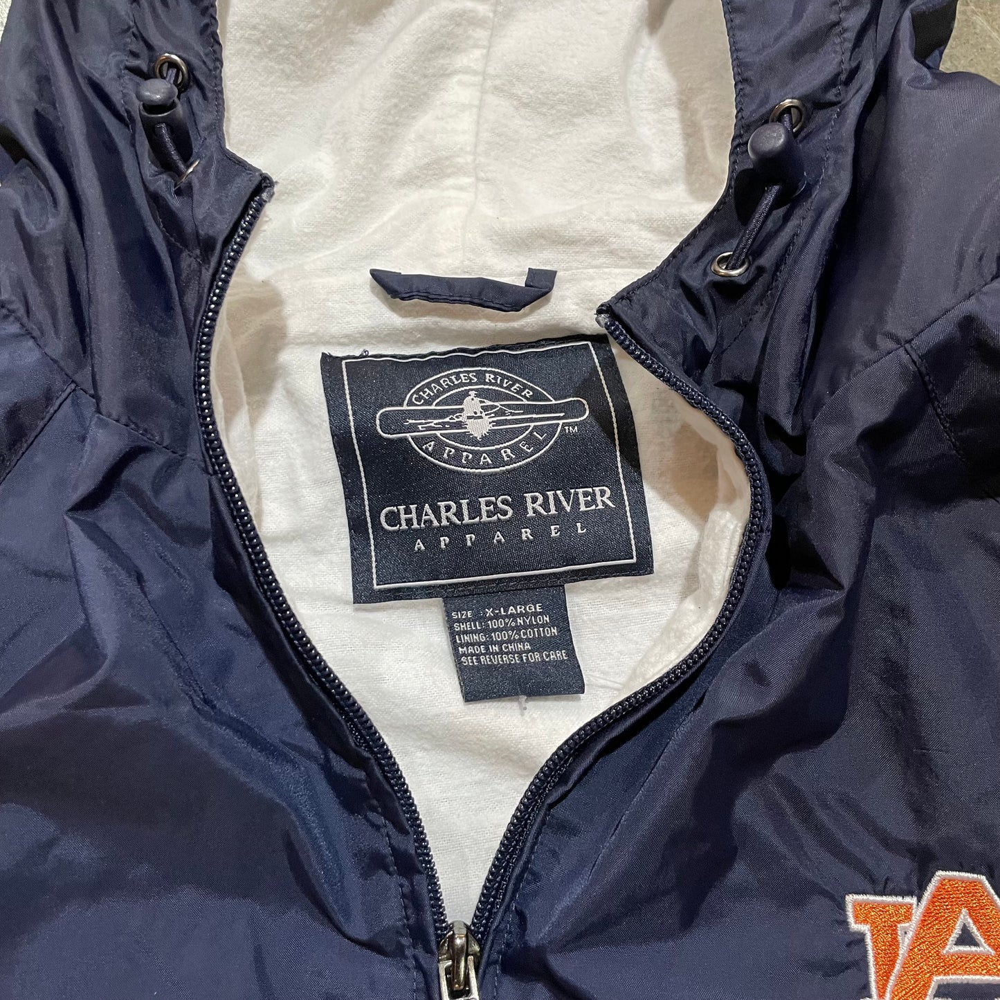 Auburn Jersey-Lined 1/4 Zip Nylon Jacket