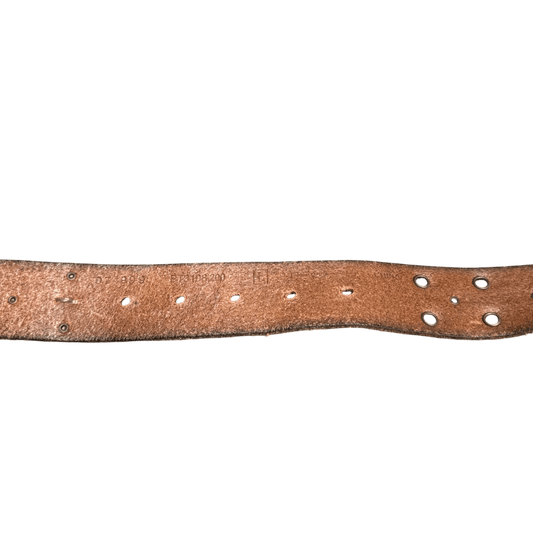Vintage Tooled Leather Belt - Brown (36)