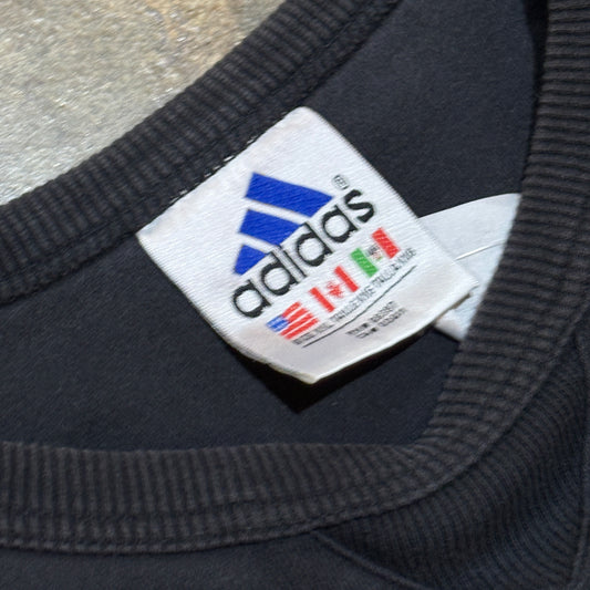 Black Adidas Blue Embroidered Sweatshirt Crewneck