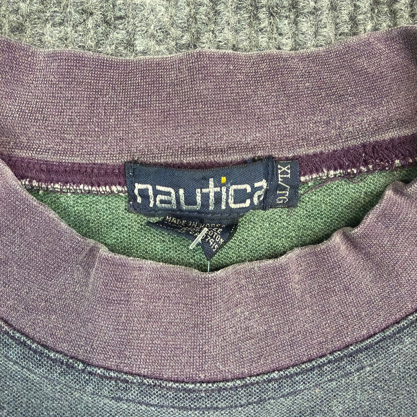 Nautica Striped Pocket Tee - Purple/Green/Yellow (XL)
