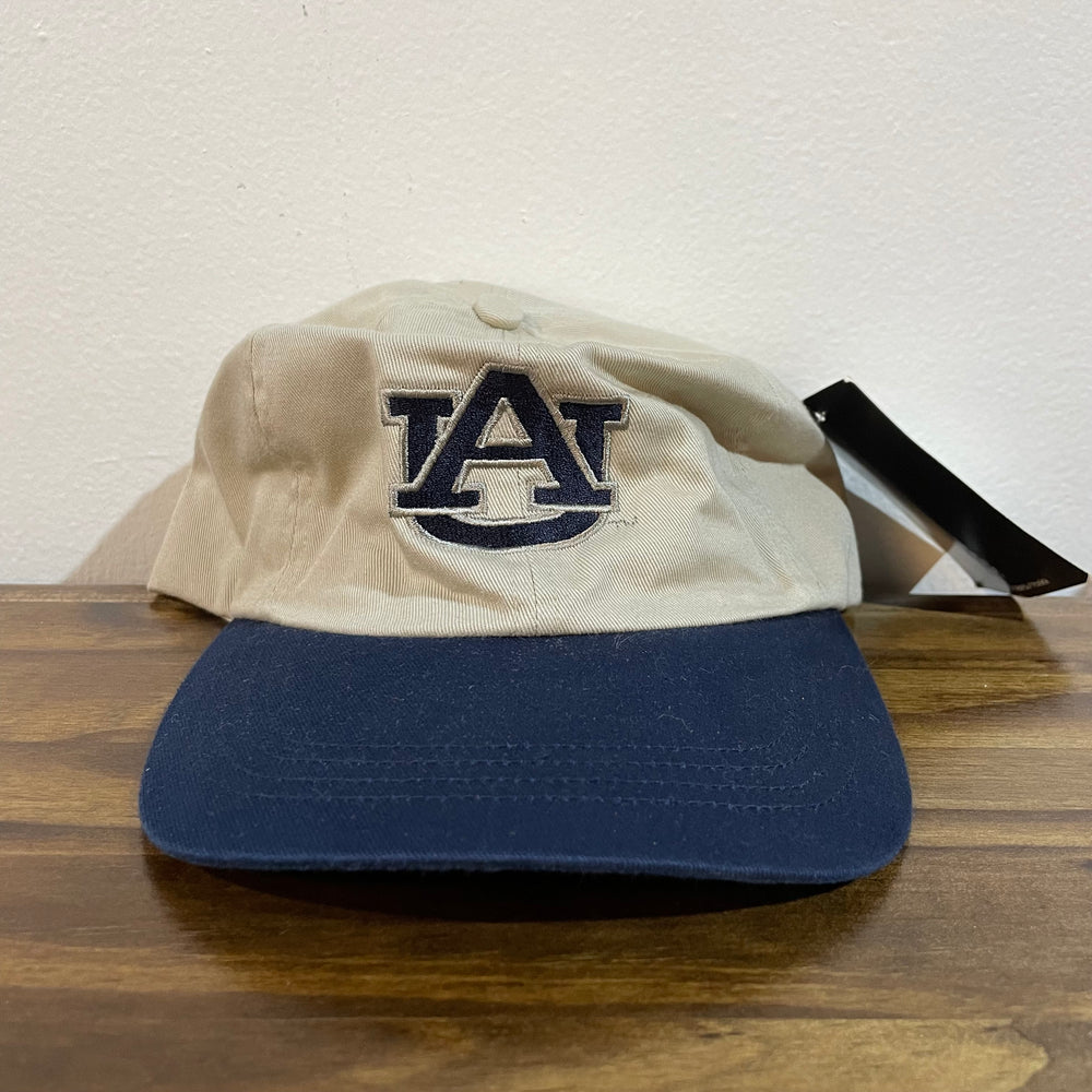 Cream and Blue Auburn Gear For Sports Strapback