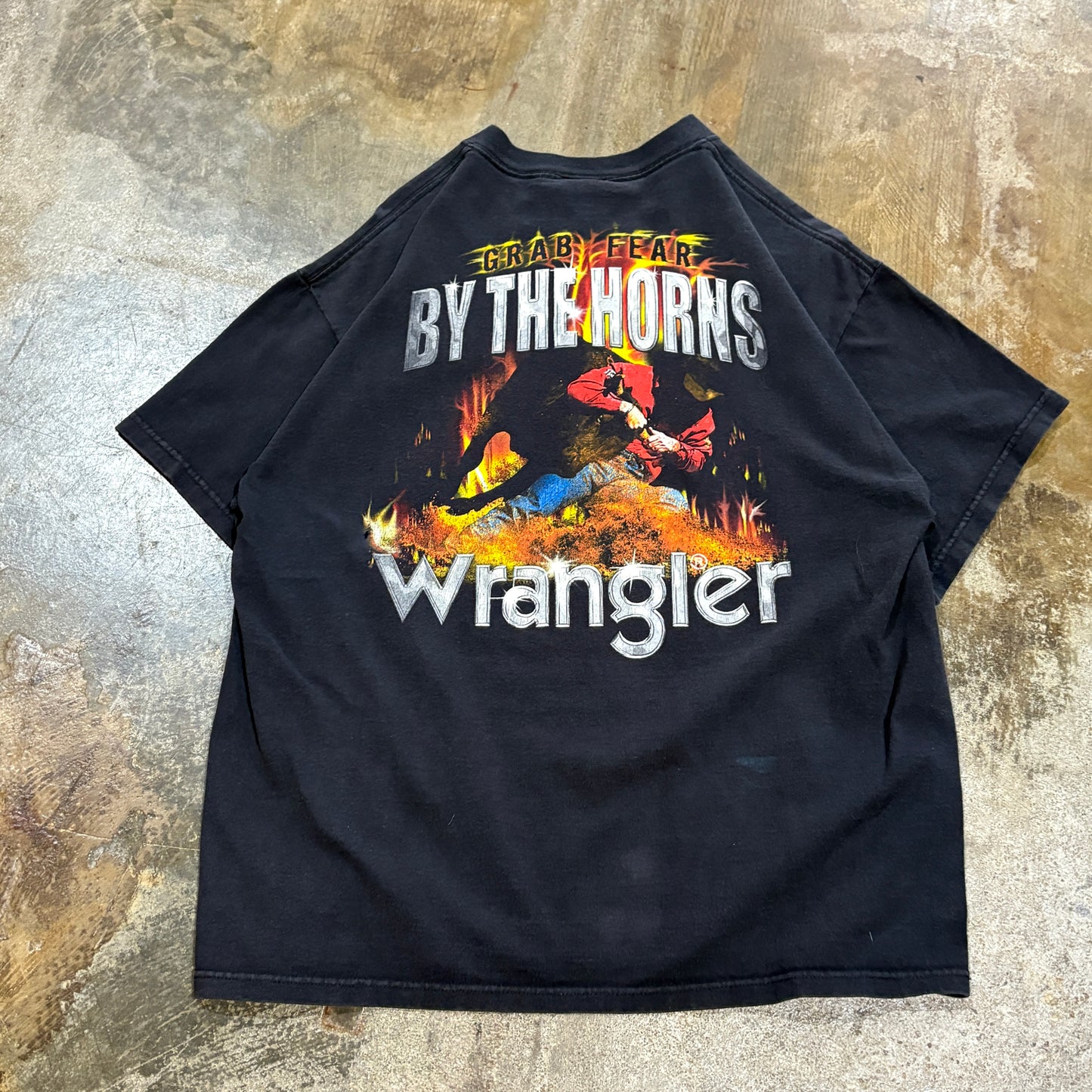 Wrangler By The Horns Black tee