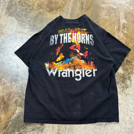 Wrangler By The Horns Black tee