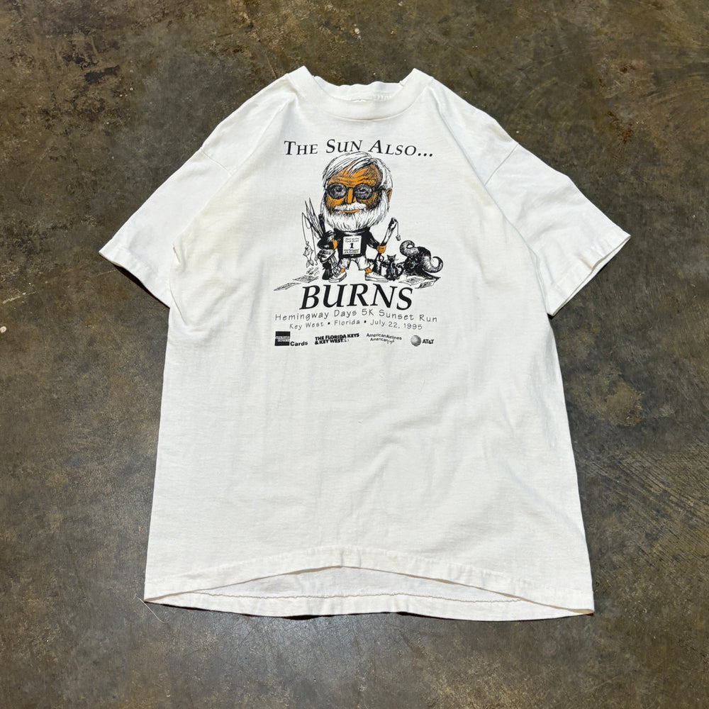 White The Sun Also Burns Hemingway Run Tee