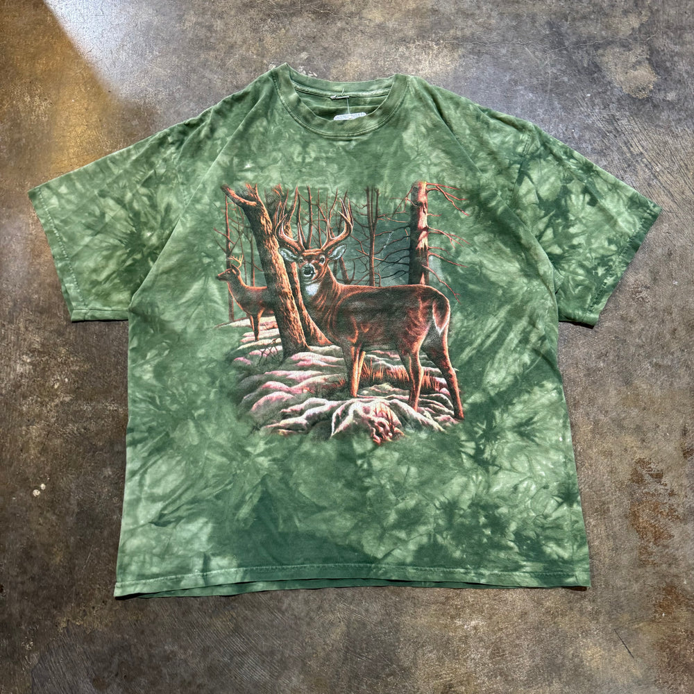 Green Tie Dye Deer Forest tee