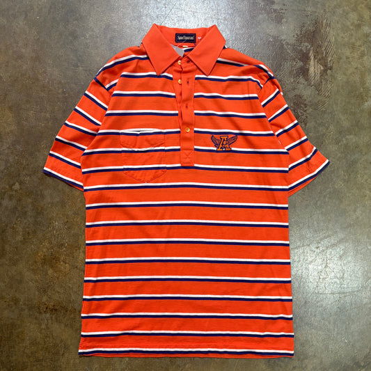 Auburn Orange Striped Pocket polo