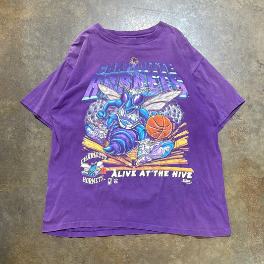Purple Charlotte Hornets "alive at the hive" tee