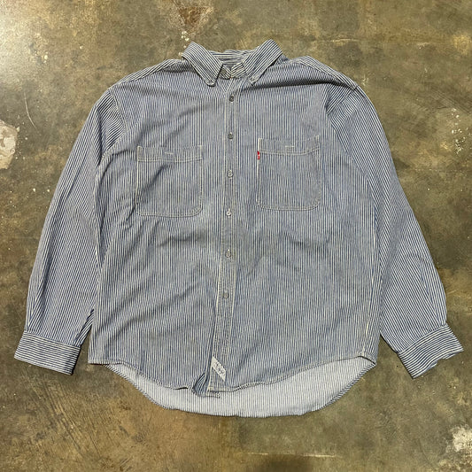 Levis Hickory Stripe Button Down Shirt