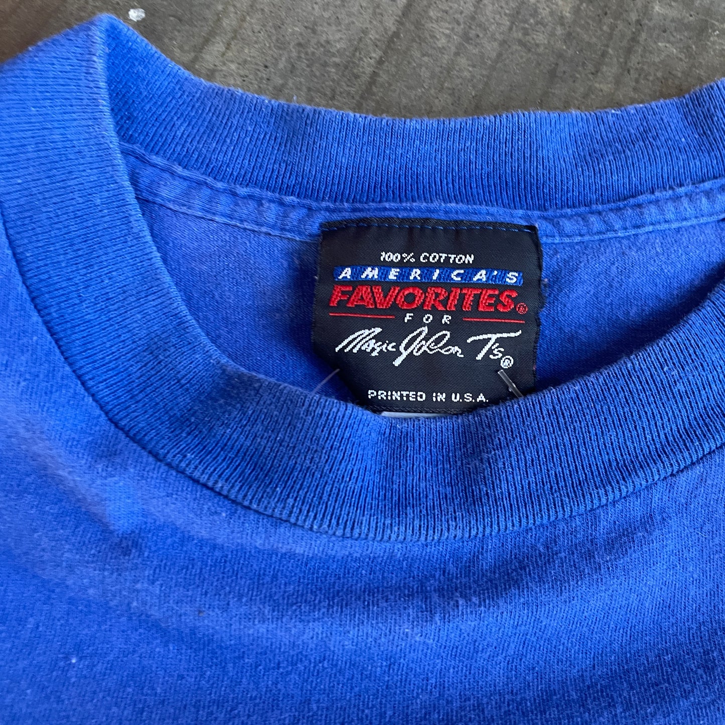 Blue Knicks Cracked Letter Tee