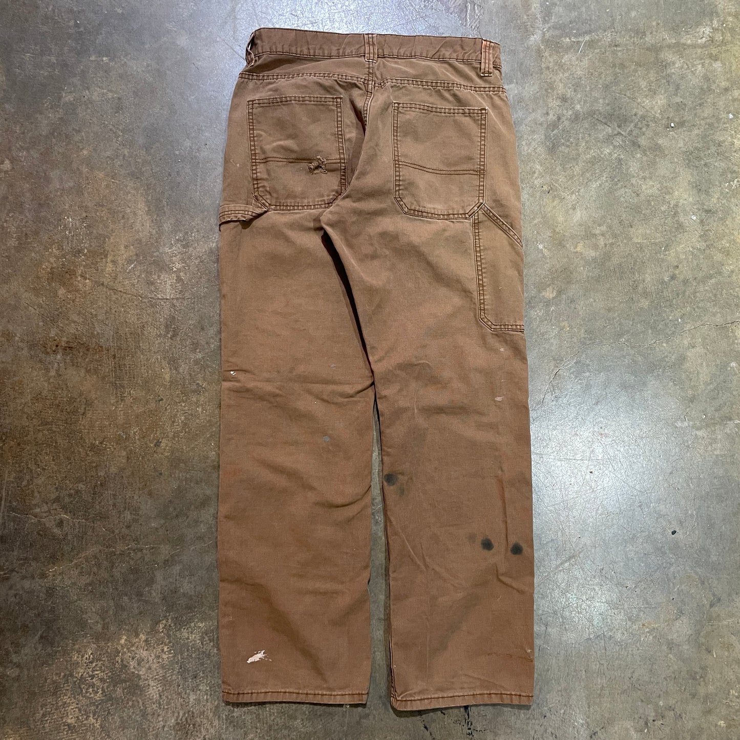 Brown Distressed Blue Mountain Carpenter Pants