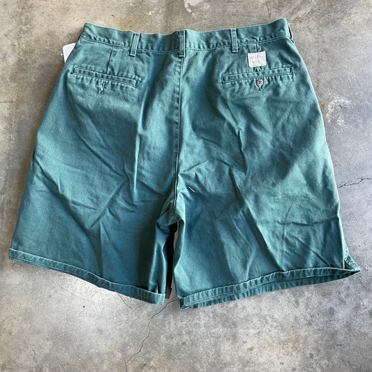 Forest Green Pleated Polo Shorts 4