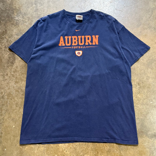 Auburn Football Small Patch Nike Navy Tee