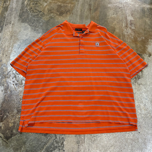 Auburn Orange and Navy Striped Divots Polo