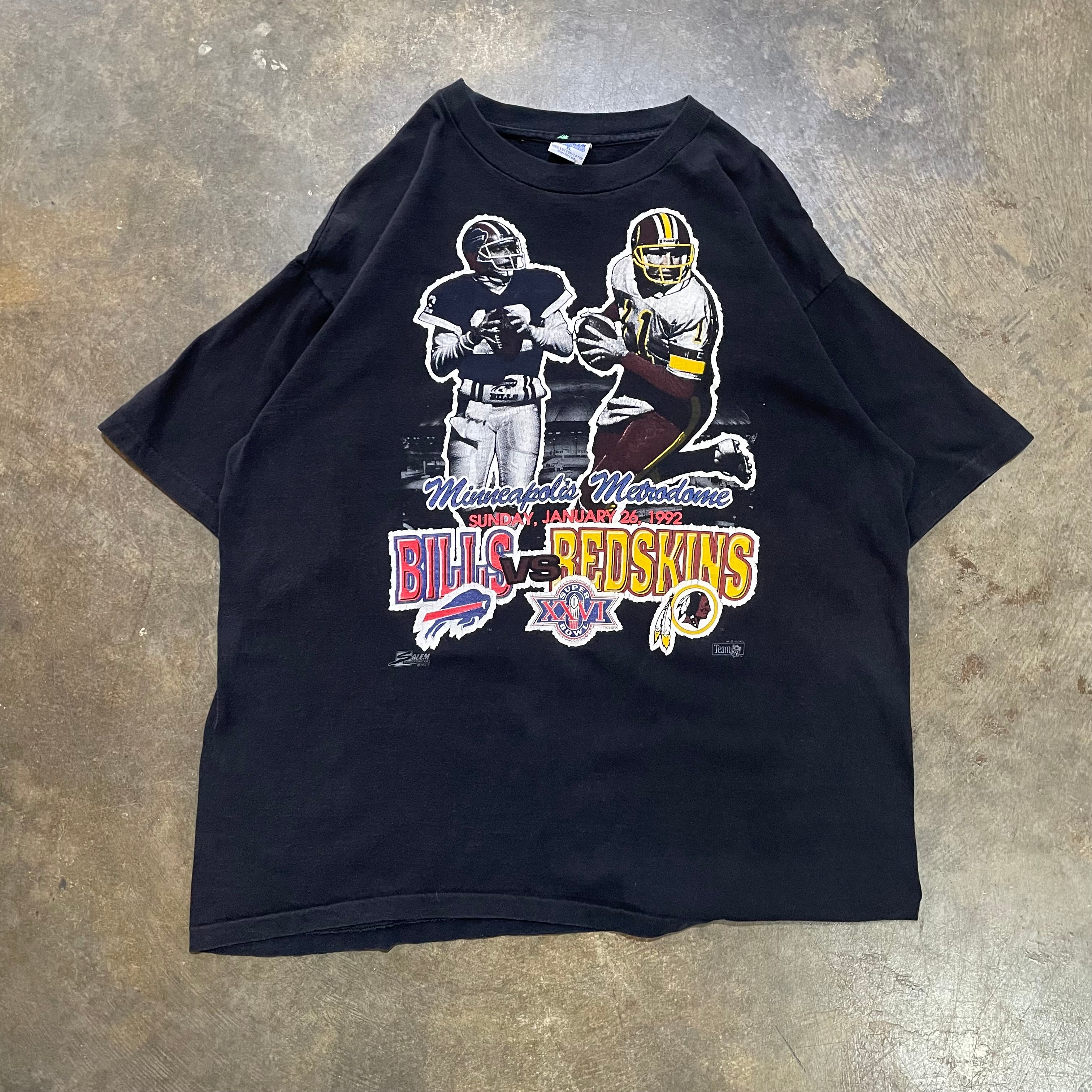 Black Salem Bills vs Redskins Super Bowl XXVI Tee