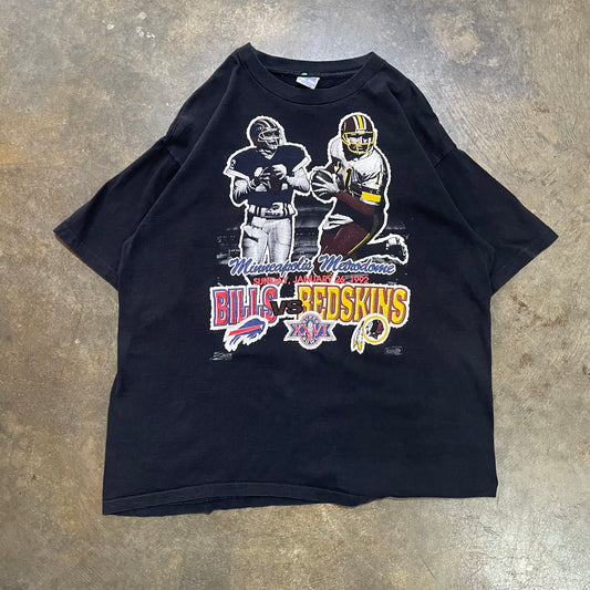 Black Salem Bills vs Redskins Super Bowl XXVI Tee