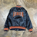 Navy Auburn Satin Kids Button-Up Jacket