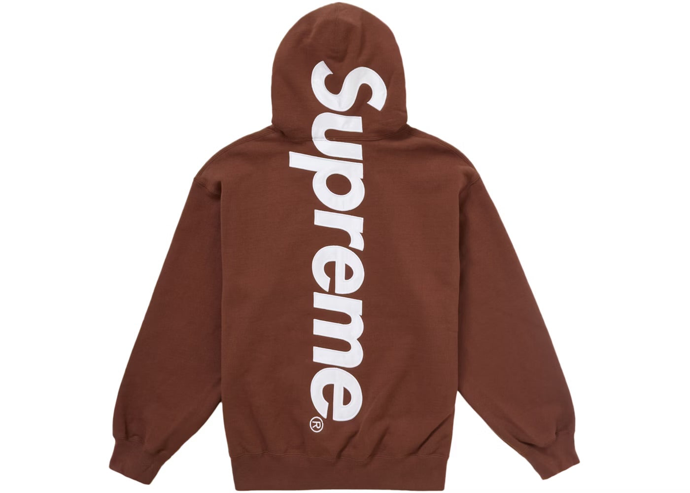 Supreme Satin Appliqué Hooded Sweatshirt Brown