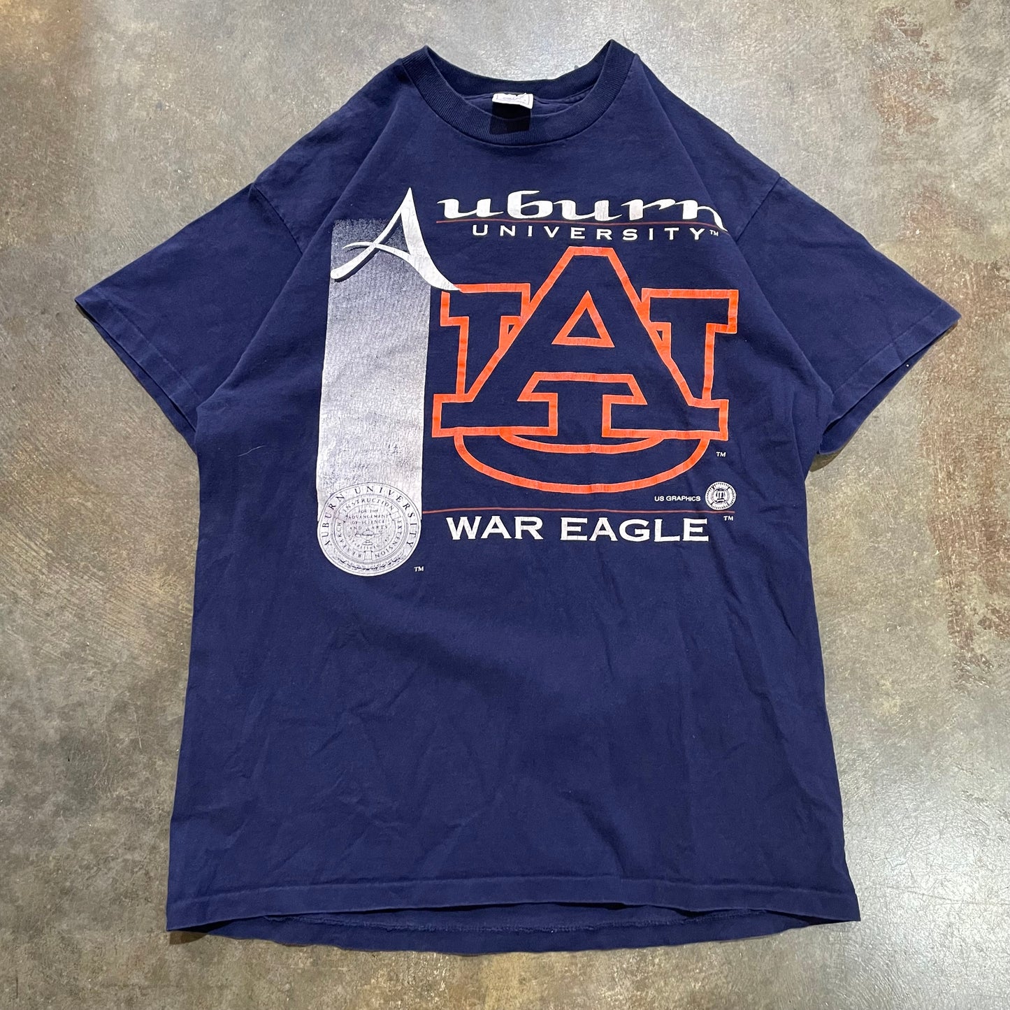 AU Big Logo Crest Navy Tee