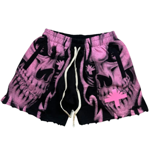 Vertabrae Skull Storm Pink Shorts