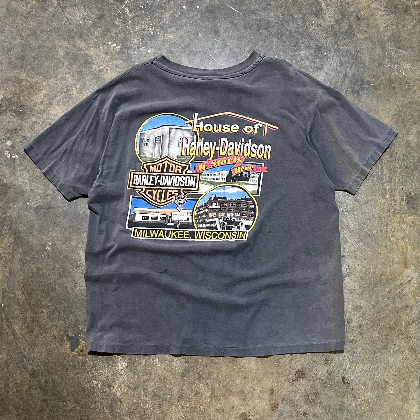 Black 1993 Harley Davidson 90 Years Tee