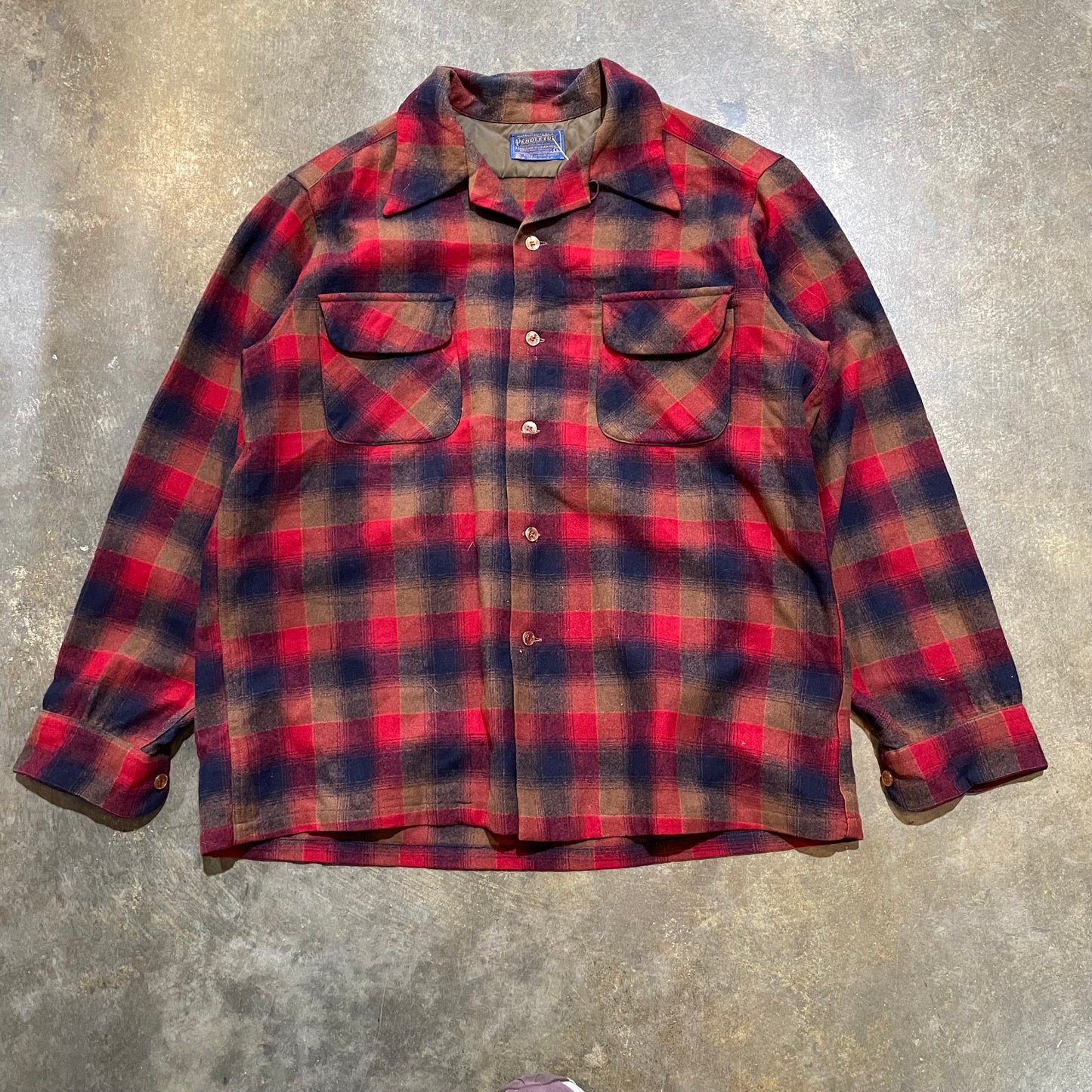 Brown Red and Navy Pendeleton Board Shirt