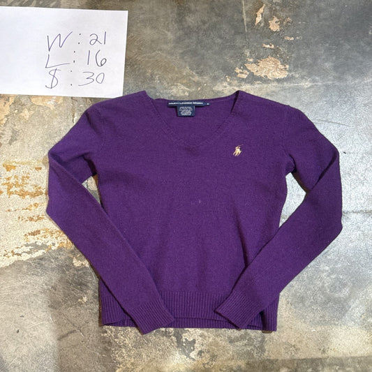 Ralph Lauren Sport V-Neck Sweater - Purple (S)