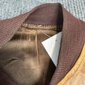 Vintage Leather Bomber Jacket - Brown (M)
