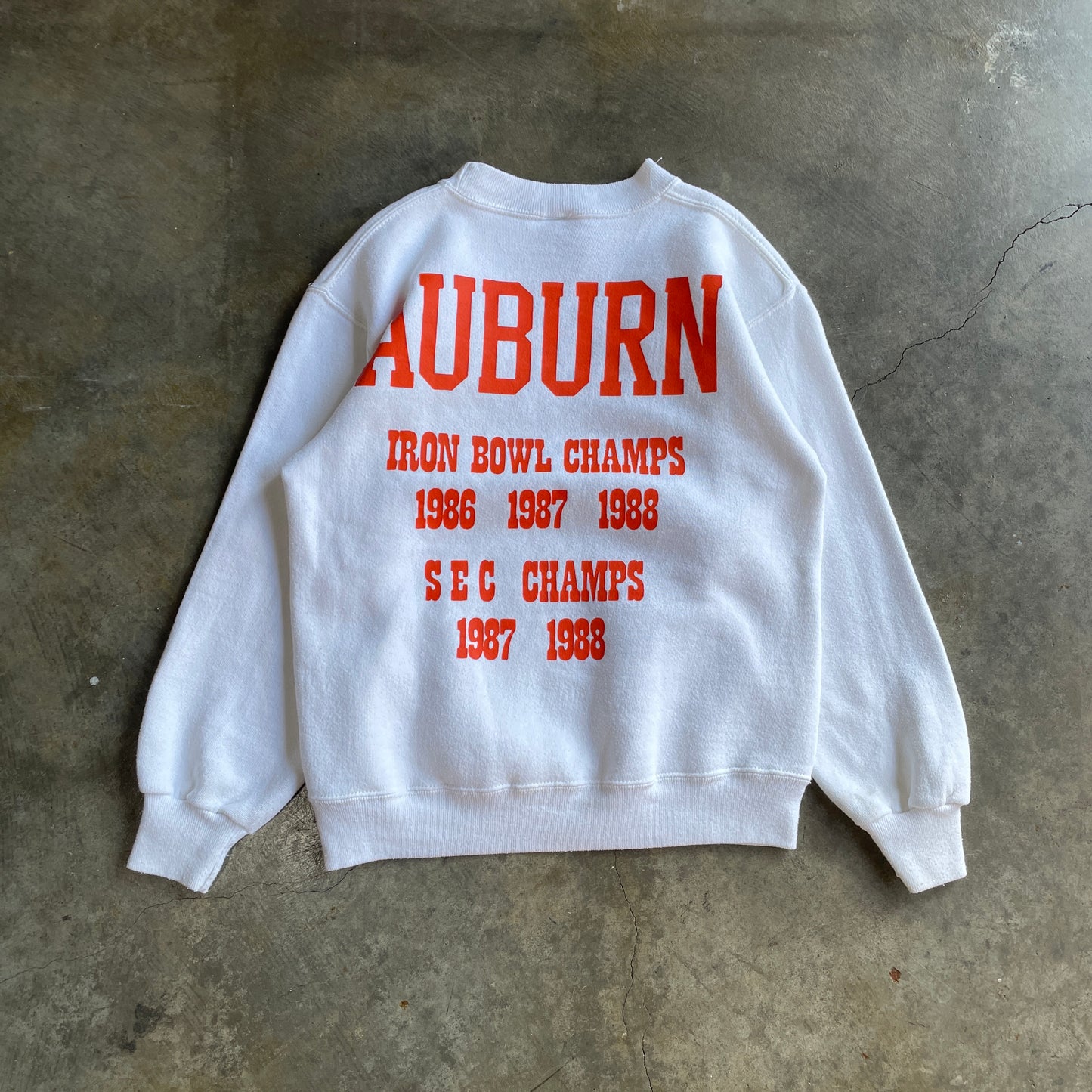 1988 White Auburn Iron Bowl Front and Back Crew