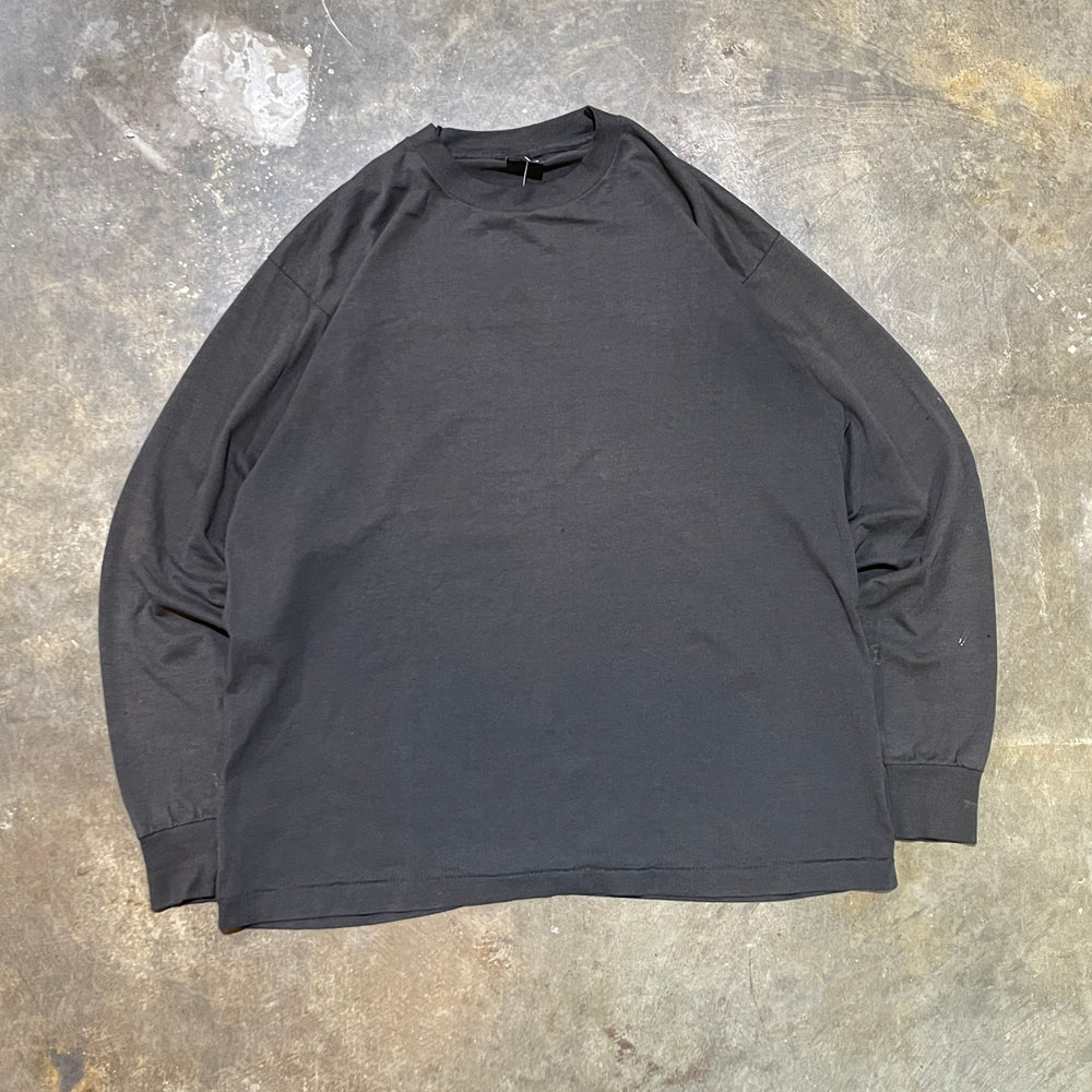 Blank Faded Distressed Black LS Tee