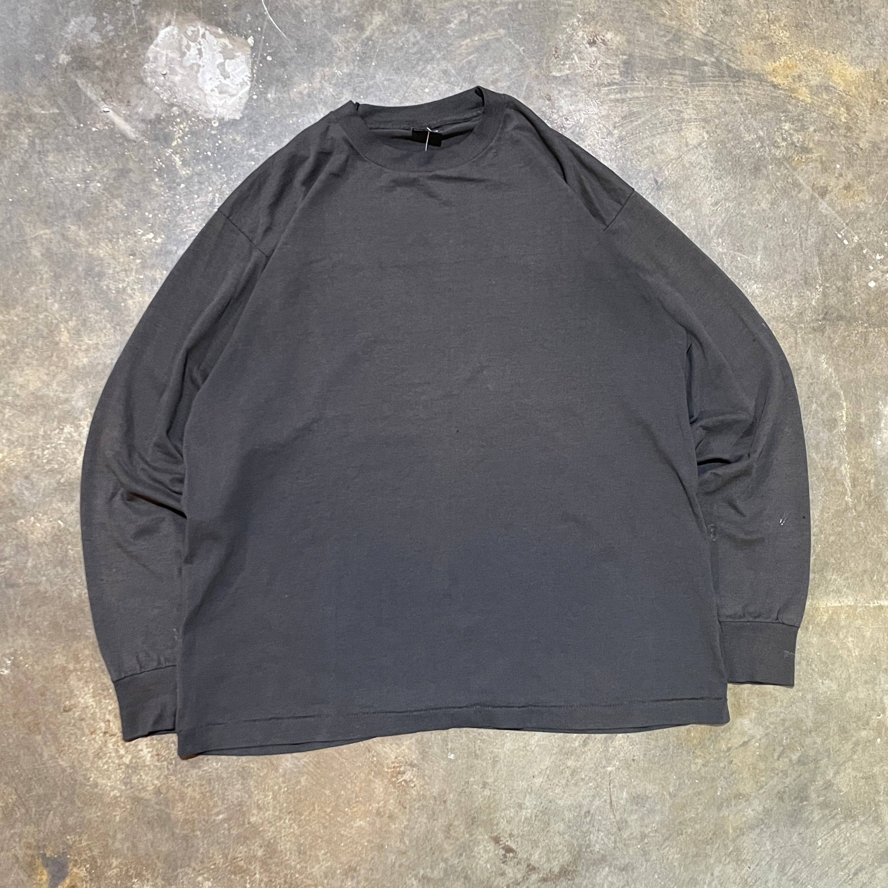 Blank Faded Distressed Black LS Tee
