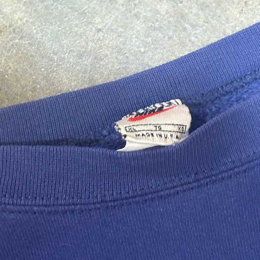 Navy Nike Air White Tag Cracked Graphic Crew