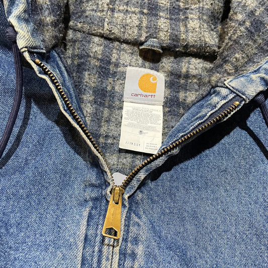 Denim Carhartt Flannel Lined ZipUp Jacket XXL