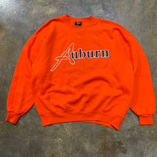 Auburn Scribbly Script Big A Orange Soffe Sweatshirt