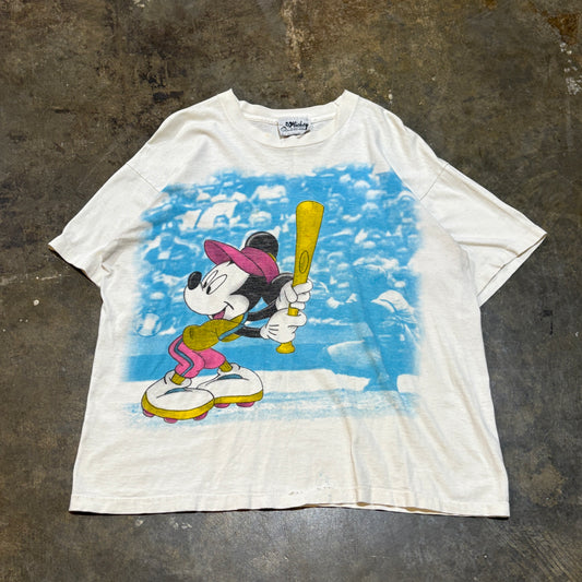 White Mickey Mouse Baseball Tee