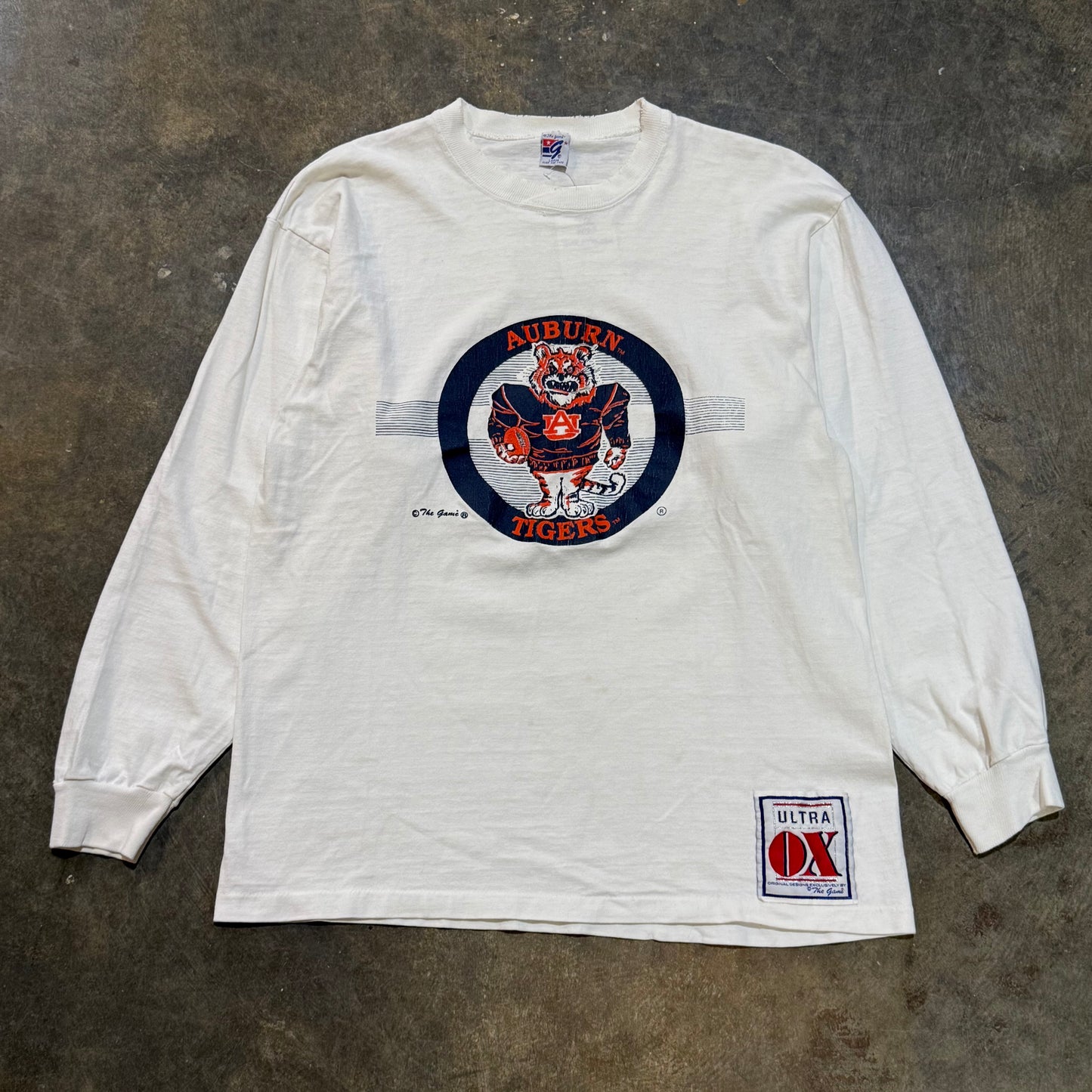 White Auburn Tigers The Game OX LS Tee