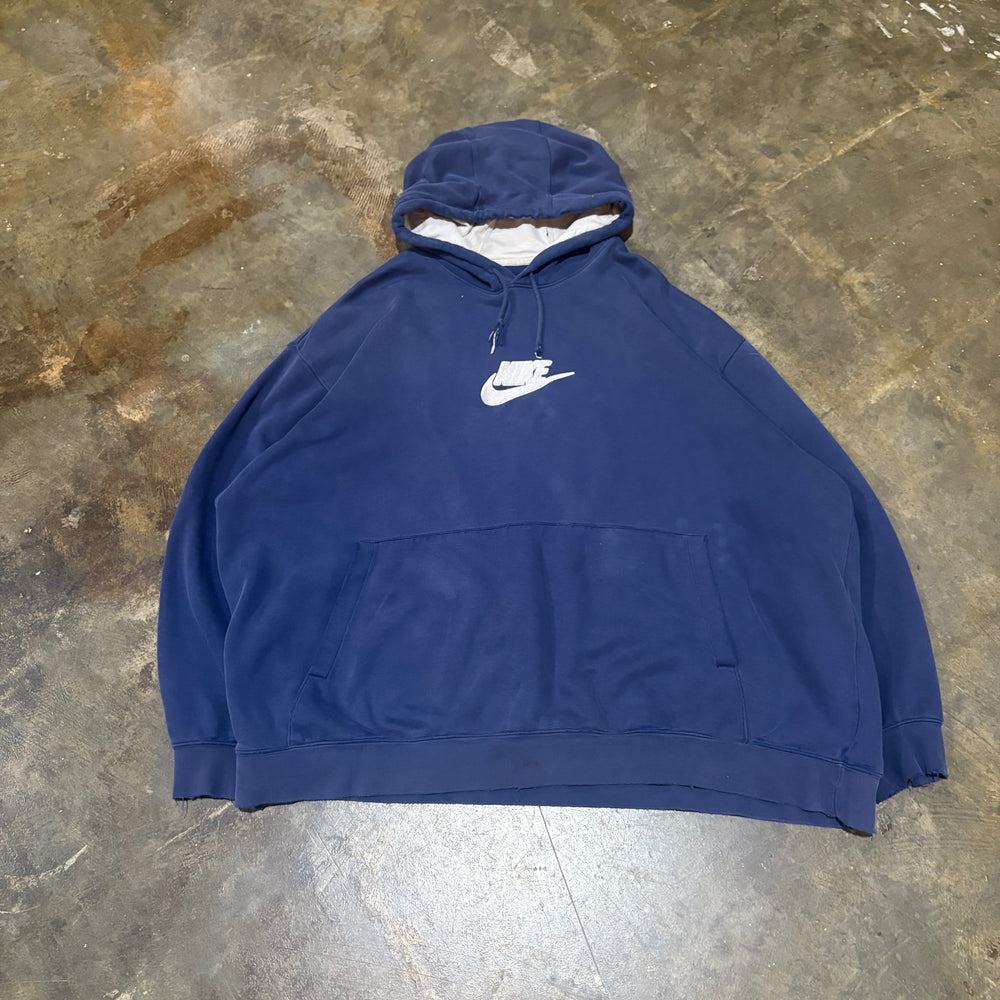 Navy Nike Spell Out Swoosh Embroidered Hoodie