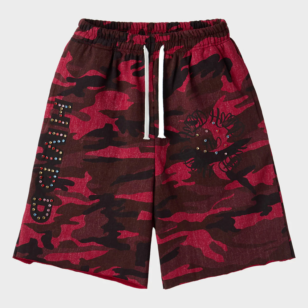 HMDD Red Camo Chimstone Sweat Shorts