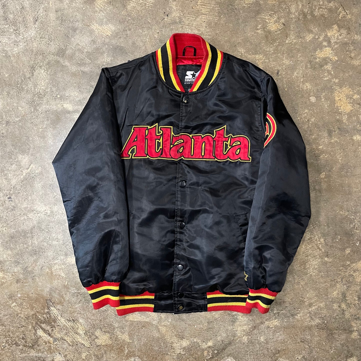 Atlanta Hawks Black Starter Satin Jacket