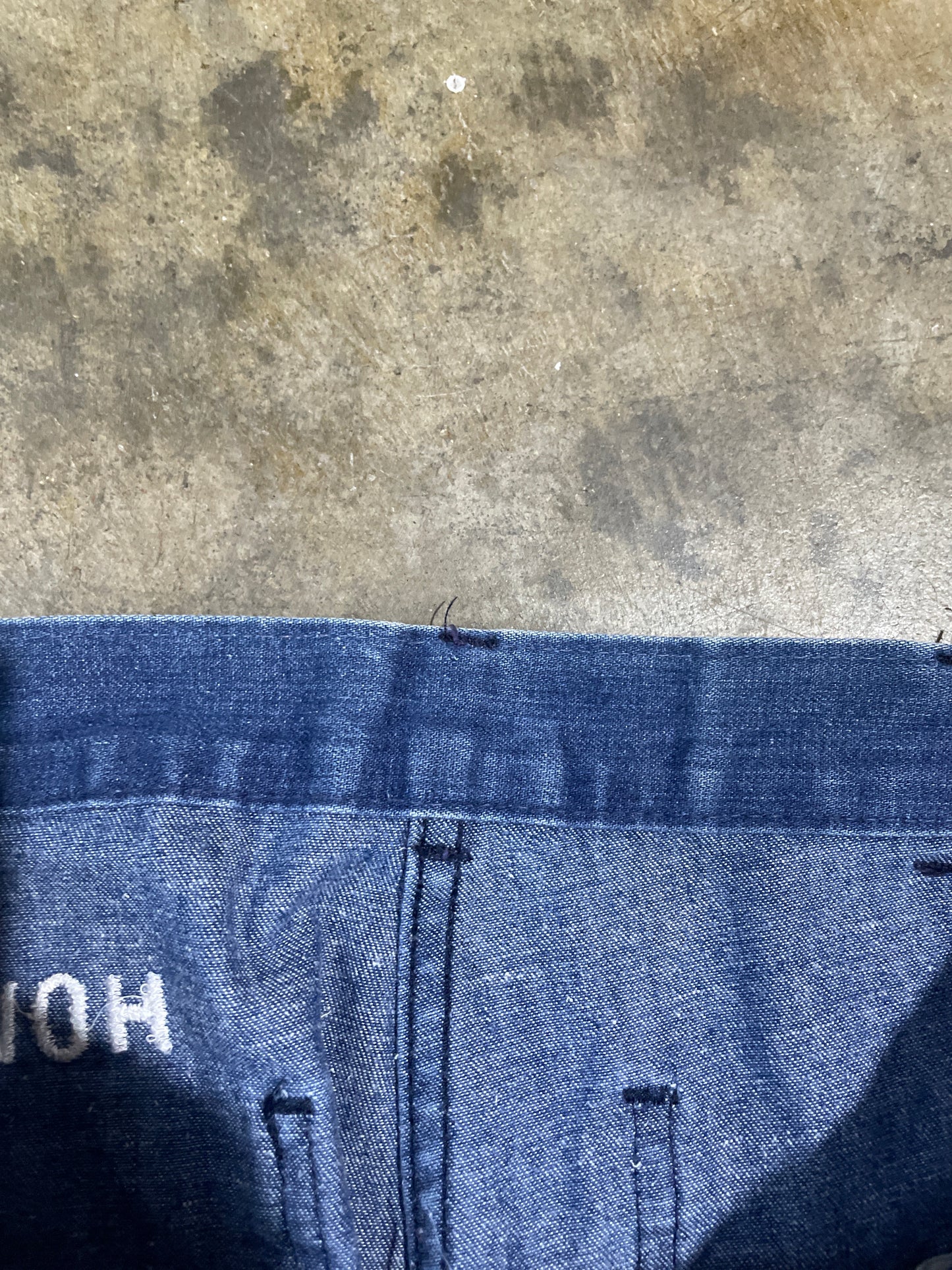 70s Navy dungaree Denim Flares