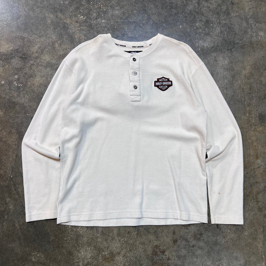 Harley Davidson White Thermal Henley Shirt