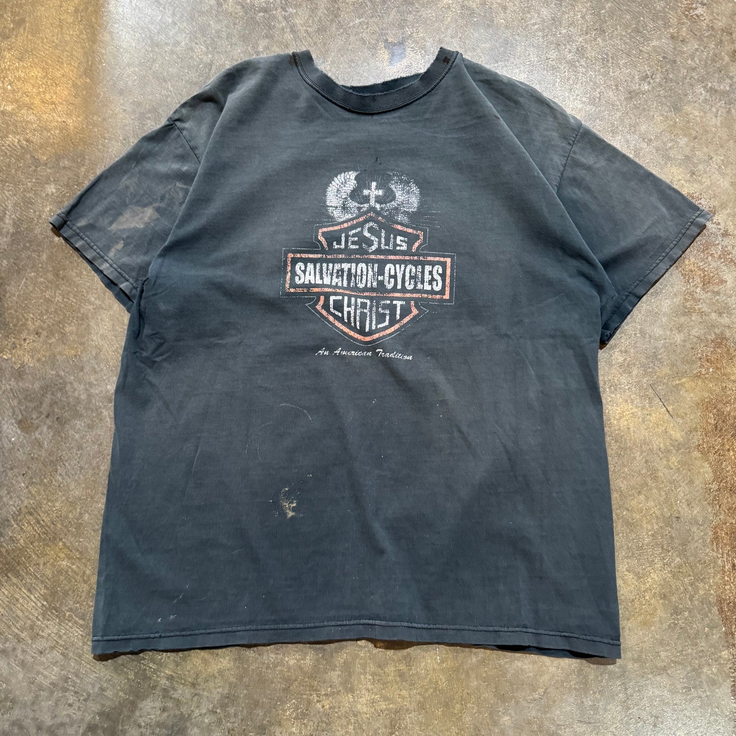 Jesus Christ Salvation Cycles Black Harley Tee L